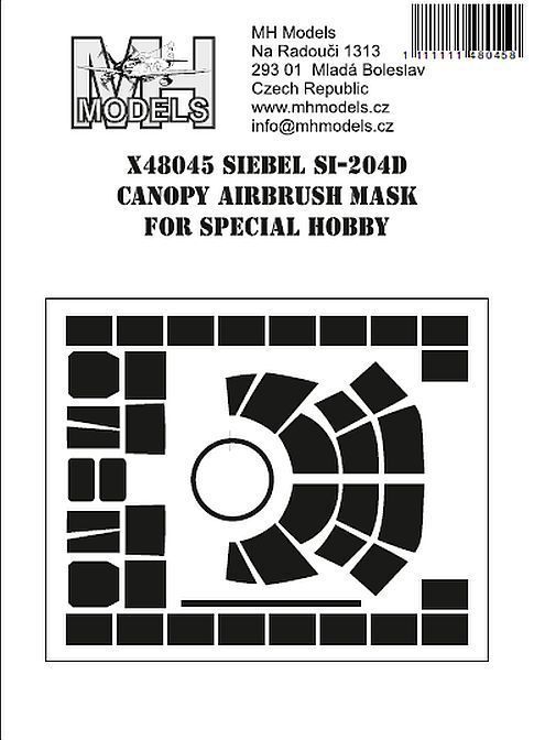 1:48 Siebel Si-204D canopy airbrush mask for Special Hobby