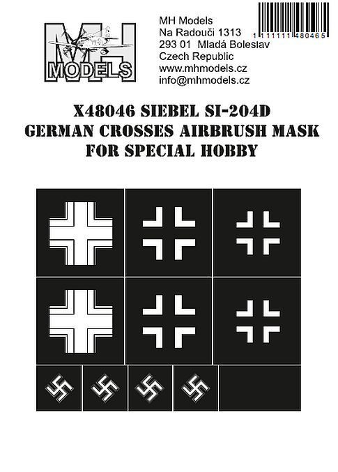 1:48 Siebel Si-204D German crosses airbrush mask for Special Hobby