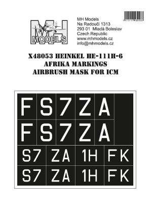 1:48 Heinkel He.111H-6 Africa Markings airbrush mask for ICM