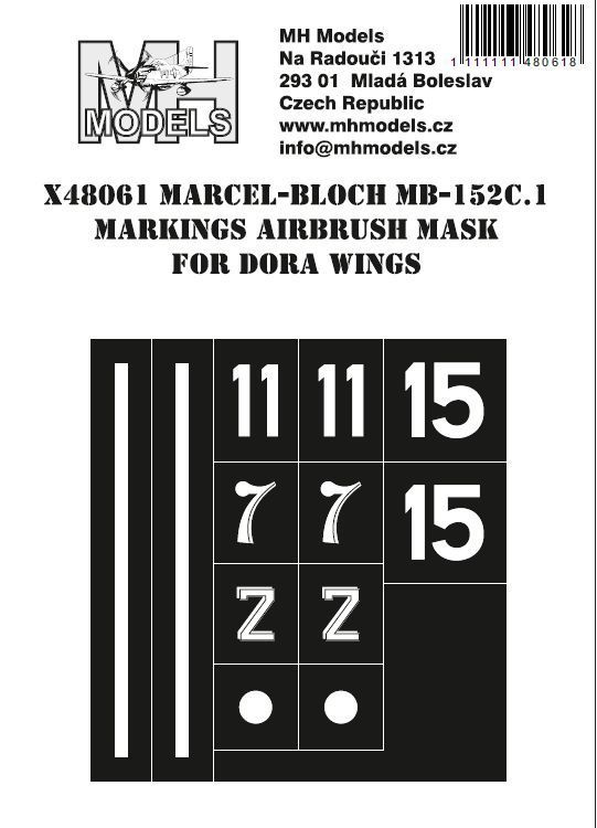 1:48 Marcel-Bloch MB-151C.1 Markings airbrush mask for Dora Wings