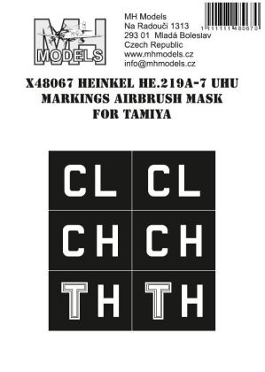 1:48 Heinkel He.219A-7 Uhu Markings airbrush mask for Tamiya