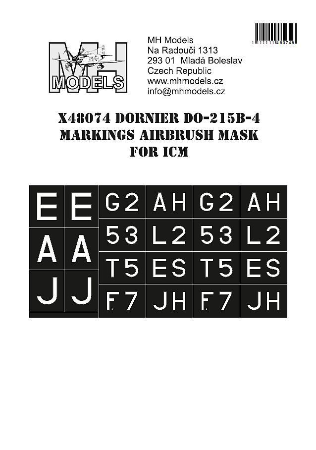 1:48 Dornier Do-215B-4 Markings airbrush mask for ICM