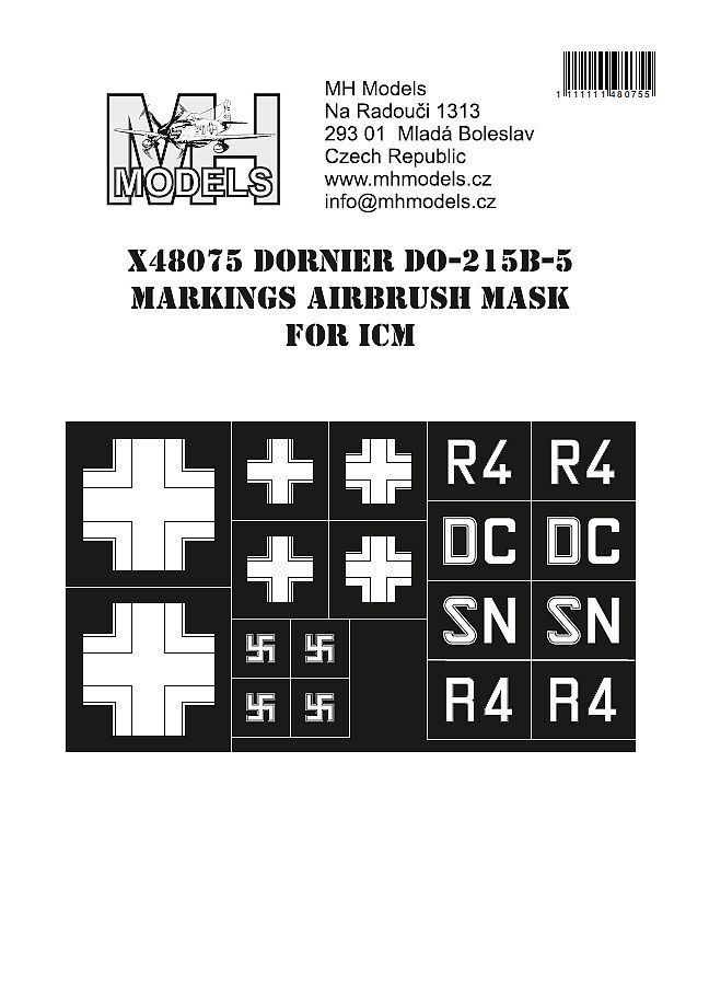 1:48 Dornier Do-215B-5 Markings airbrush mask for ICM