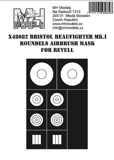 1:48 Bristol Beaufighter Mk.I British roundels airbrush mask for Revell