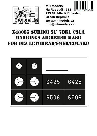 1:48 Sukhoi Su-7BKL ČSLA Markings airbrush mask for OEZ Letohrad/Směr/Eduard