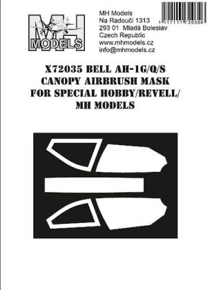 1:72 Bell AH-1G/Q/S Cobra Canopy airbrush mask for Special Hobby/Revell