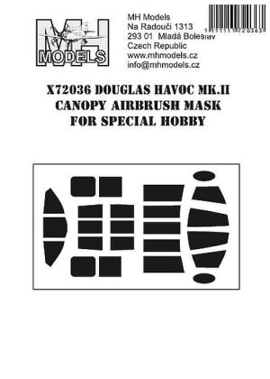 1:72 Douglas Havoc Mk.II Canopy airbrush mask for Special Hobby