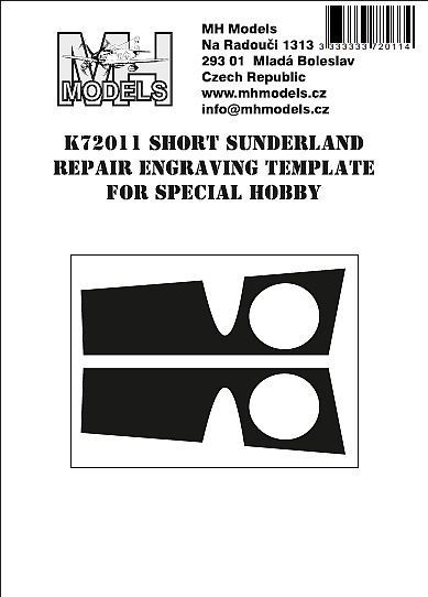 1:72 Short Sunderland repair engraving template for Special Hobby
