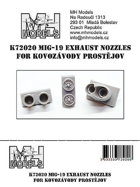 1:72 Mig-19 Exhaust nozzles for Kovozávody Prostějov