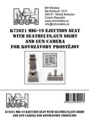 1:72 Mig-19 ejection seat with seatbelts,gun sight and gun camera for Kovozávody Prostějov