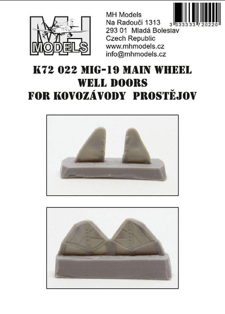 1:72 MiG-19 main wheel well doors for Kovozávody Prostějov