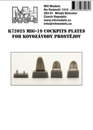 1:72 Mig-19 cockpits plates for Kovozávody Prostějov