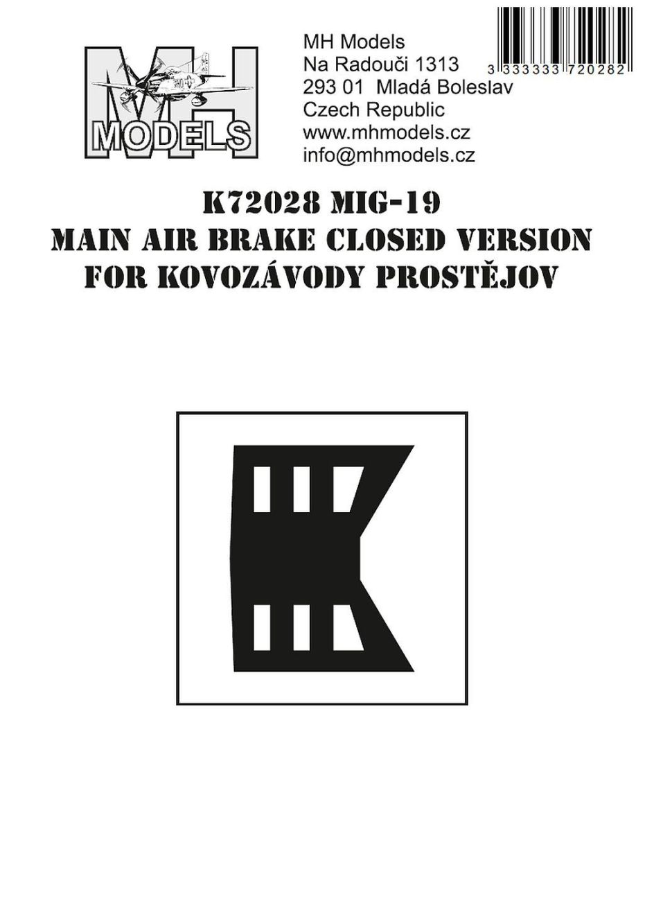 1:72 Mig-19 Main Air Brake closed version for Kovozávody Prostějov