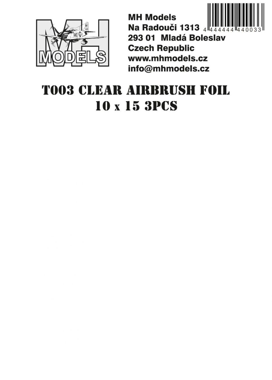 Clear airbrush foil 10x15 3pcs