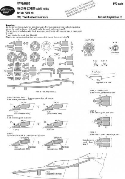1:72 MiG-25 PU EXPERT kabuki masks