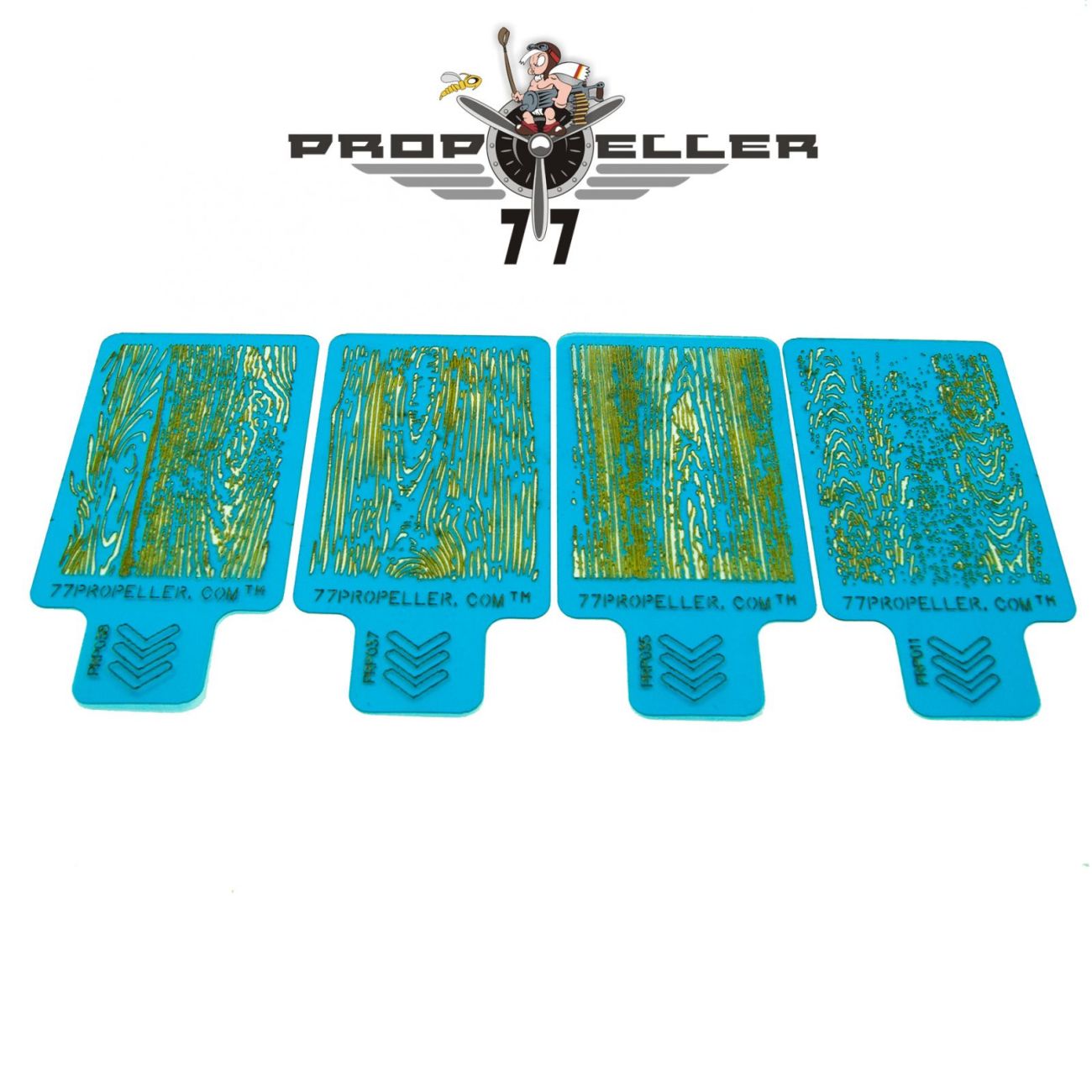 Set “7” 4 x AIRBRUSH TEMPLATE , AIRBRUSH STENCILS 60 MM X 40 MM “WOOD TEXTURE