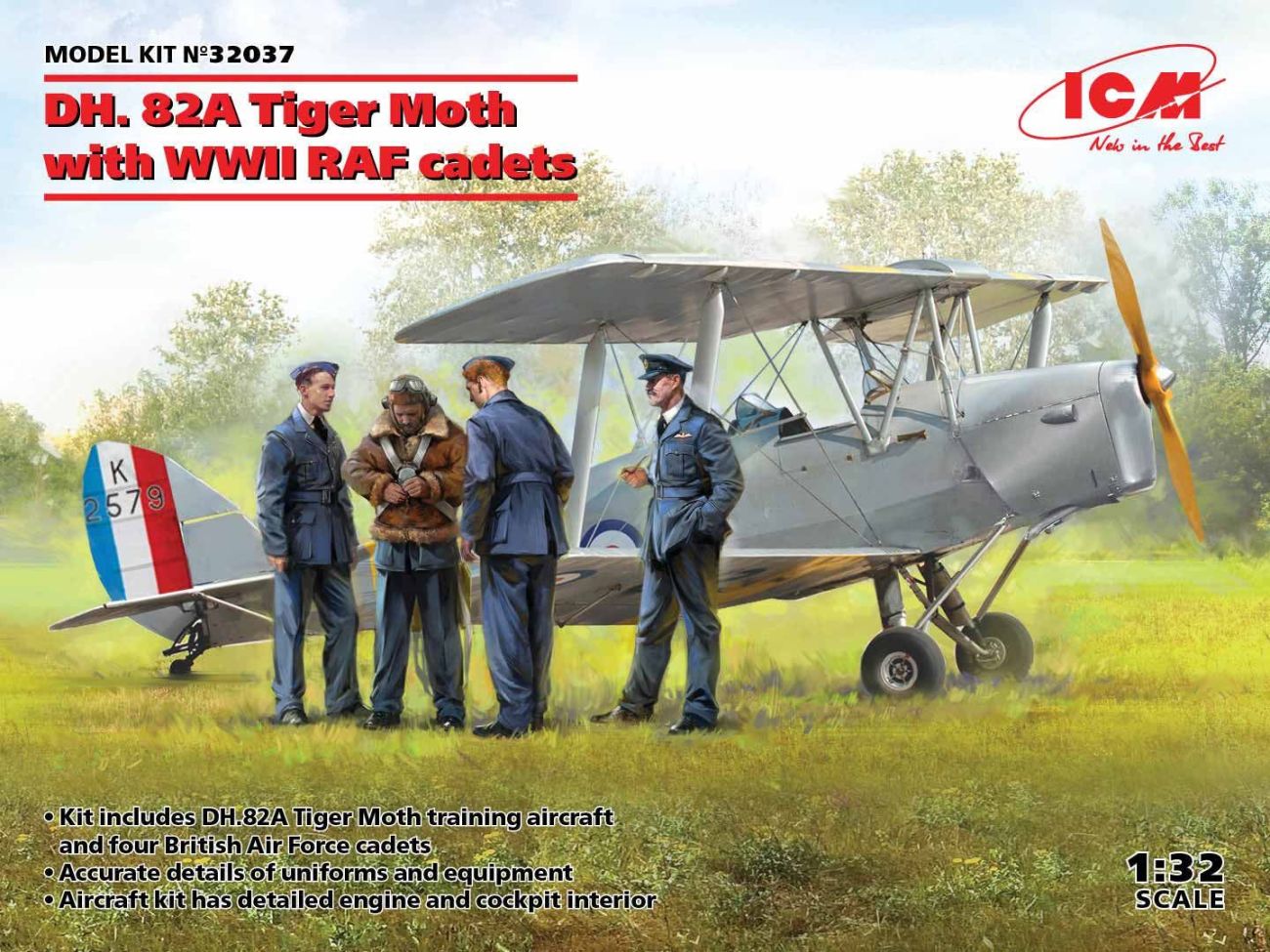 1:32 DH. 82A Tiger Moth with WWII RAF cadets