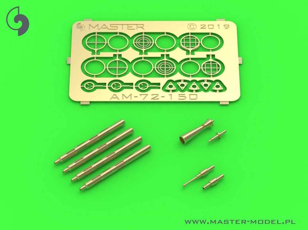 1:72 PZL P11a/b/c - details set - wz. 33 machine gun barrels, gunsight and Venturi Tube