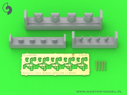 1:350 German gun 8,8cm/35 (3.46in) SK L/35 - used in early 1900's (e.g. Schlezwig-Holstein 1908)
