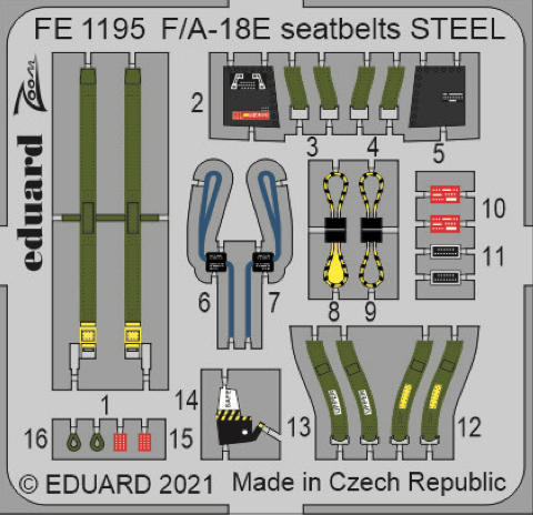 1:48 Boeing F/A-18E Super Hornet seatbelts STEEL