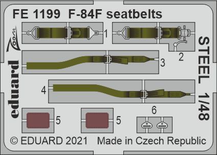 1:48 Republic F-84F Thunderstreak seatbelts STEEL