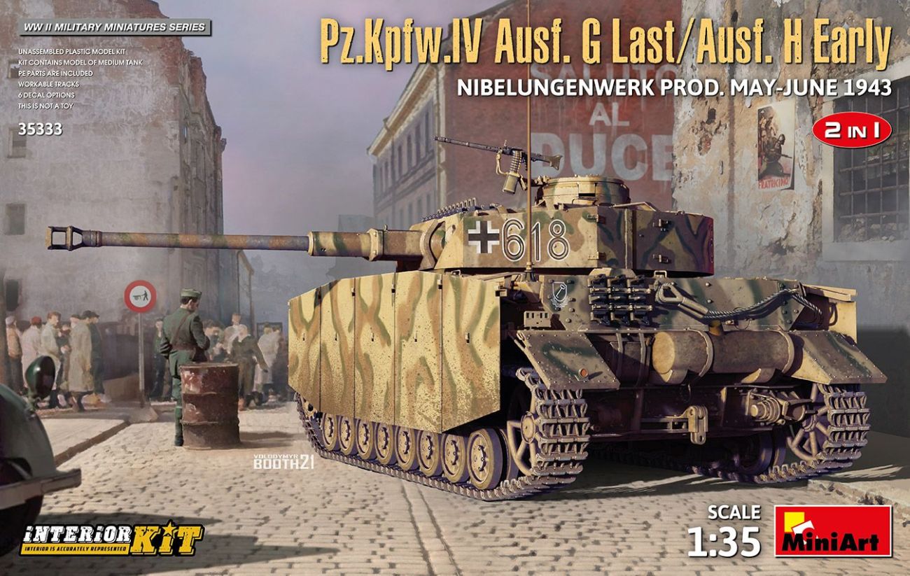 1:35 Pz.Kpfw.IV Ausf. G Last/Ausf. H Early. NIBELUNGENWERK PROD. MAY-JUNE 1943. 2 IN 1 INTERIOR KIT