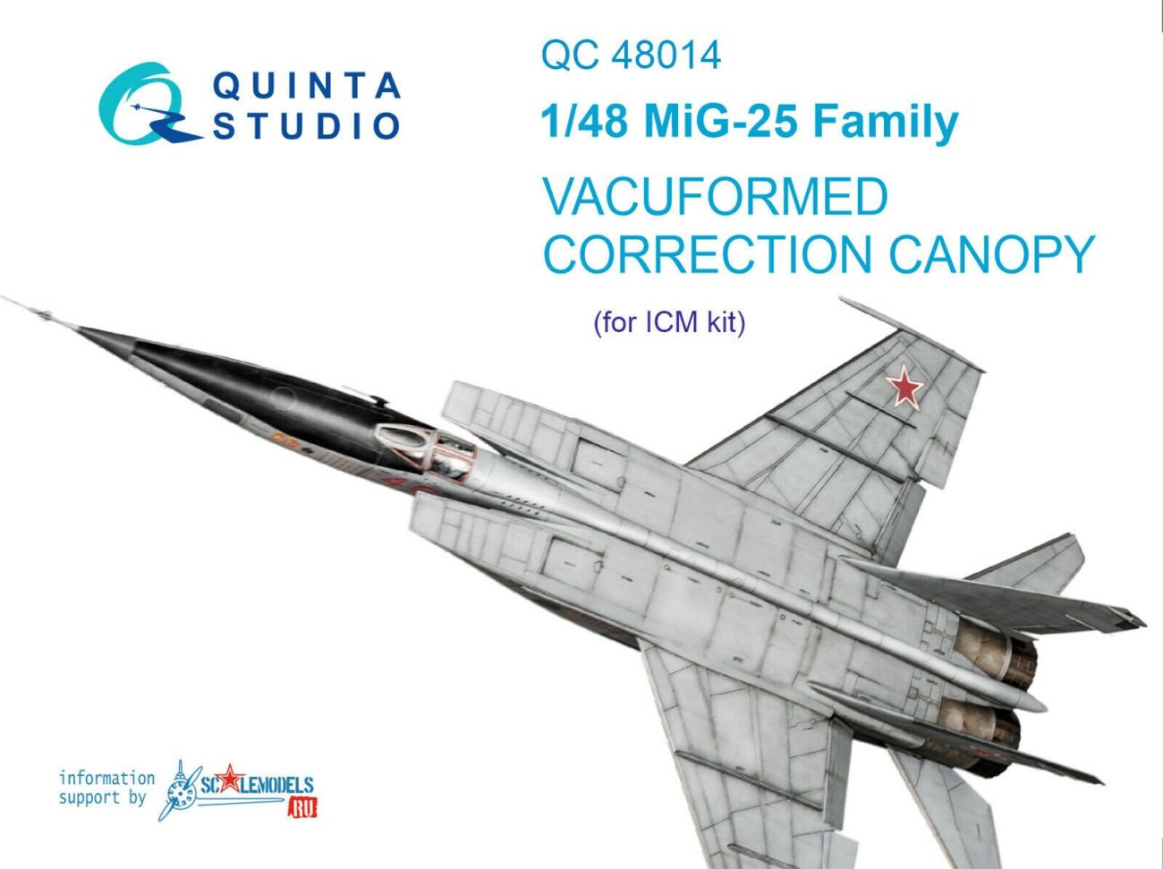 1:48 Mig-25 vacuformed correction canopy (for ICM kit)