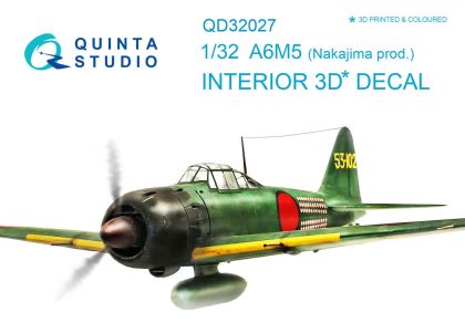 1:32 A6M5 (Nakajima prod.) interior 3D decals (Tamiya)
