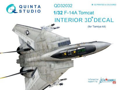 1:32 F-14A Tomcat interior 3D decals (for Tamiya kit)