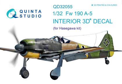 1:32 Fw 190A-5 interior 3D decals (for Hasegawa kit)