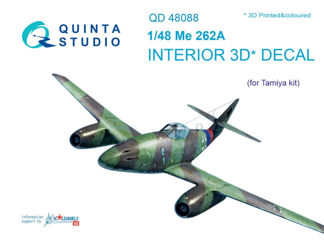 1:48 Me 262A Interior 3D Decal (for Tamiya kit)