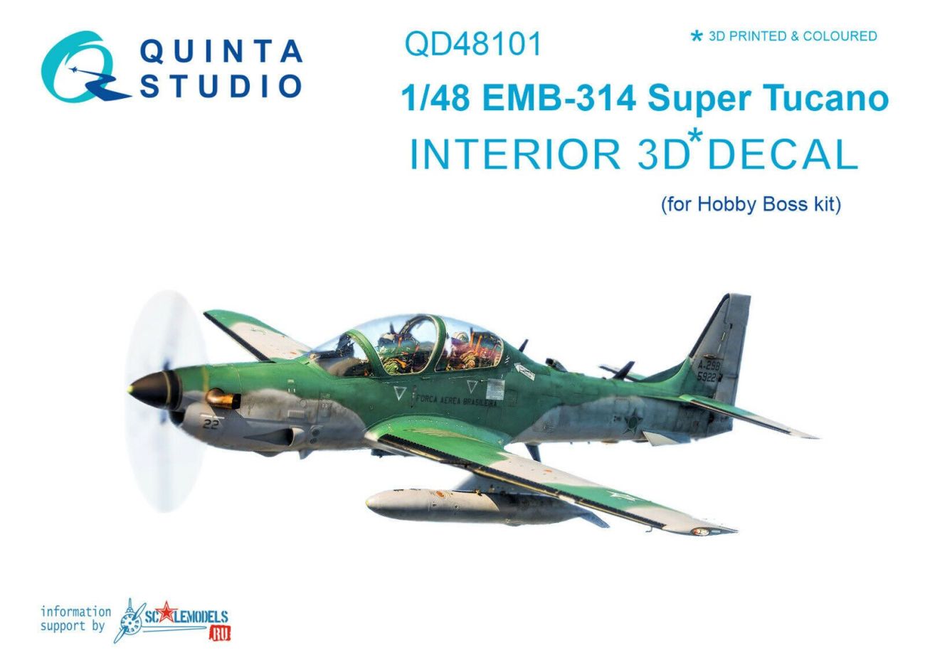 1:48 ENB-314 Super Tucano interior 3D decals (for HobbyBoss kit)