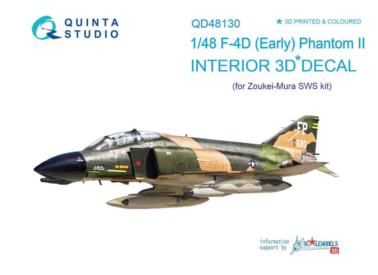 1:48 F-4D (Early) Phantom II interior 3D decals (for ZM SWS kit)