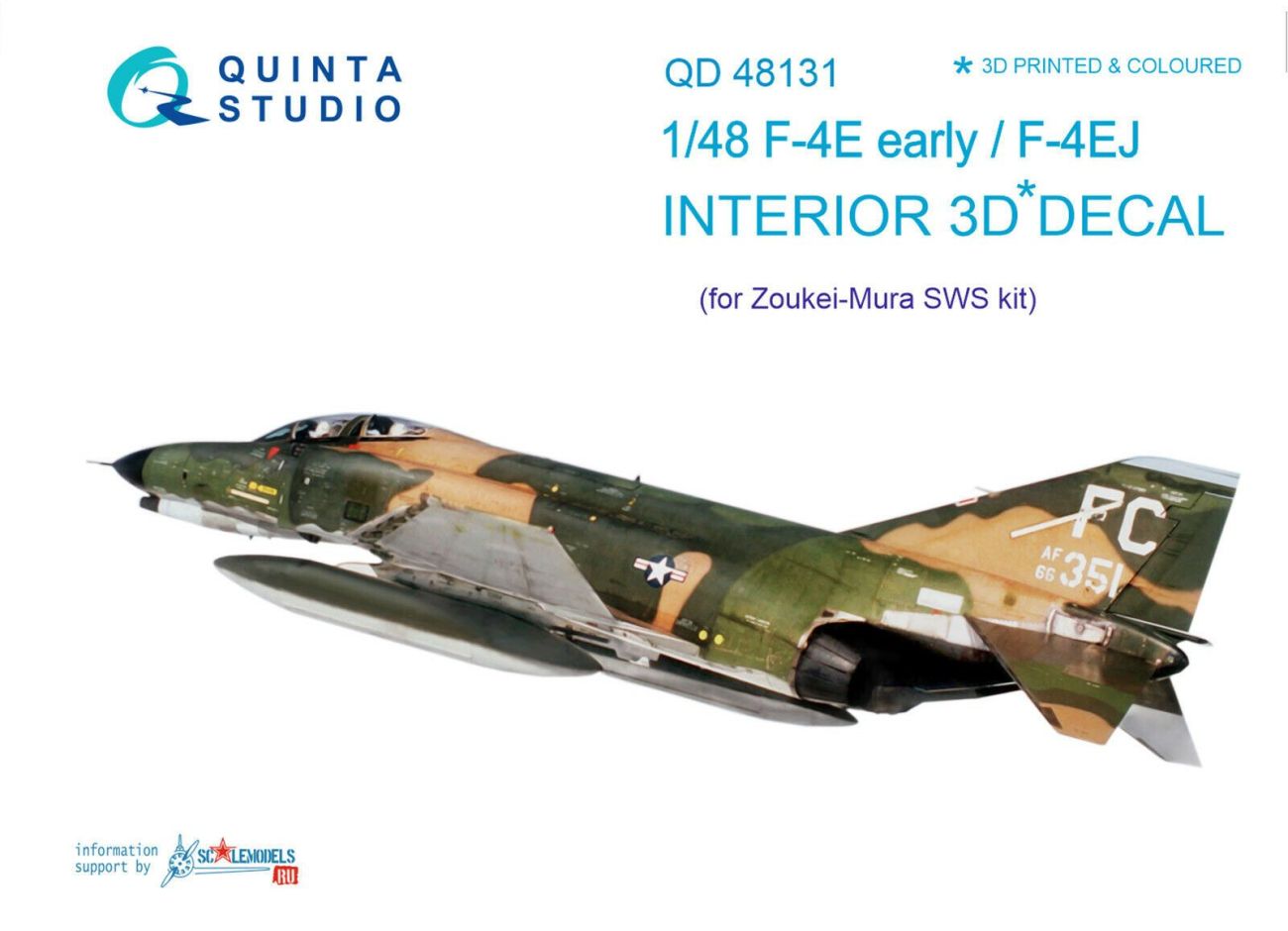 1:48 F-4E Early/F-4EJ interior 3D decals (for ZM SWS kit)