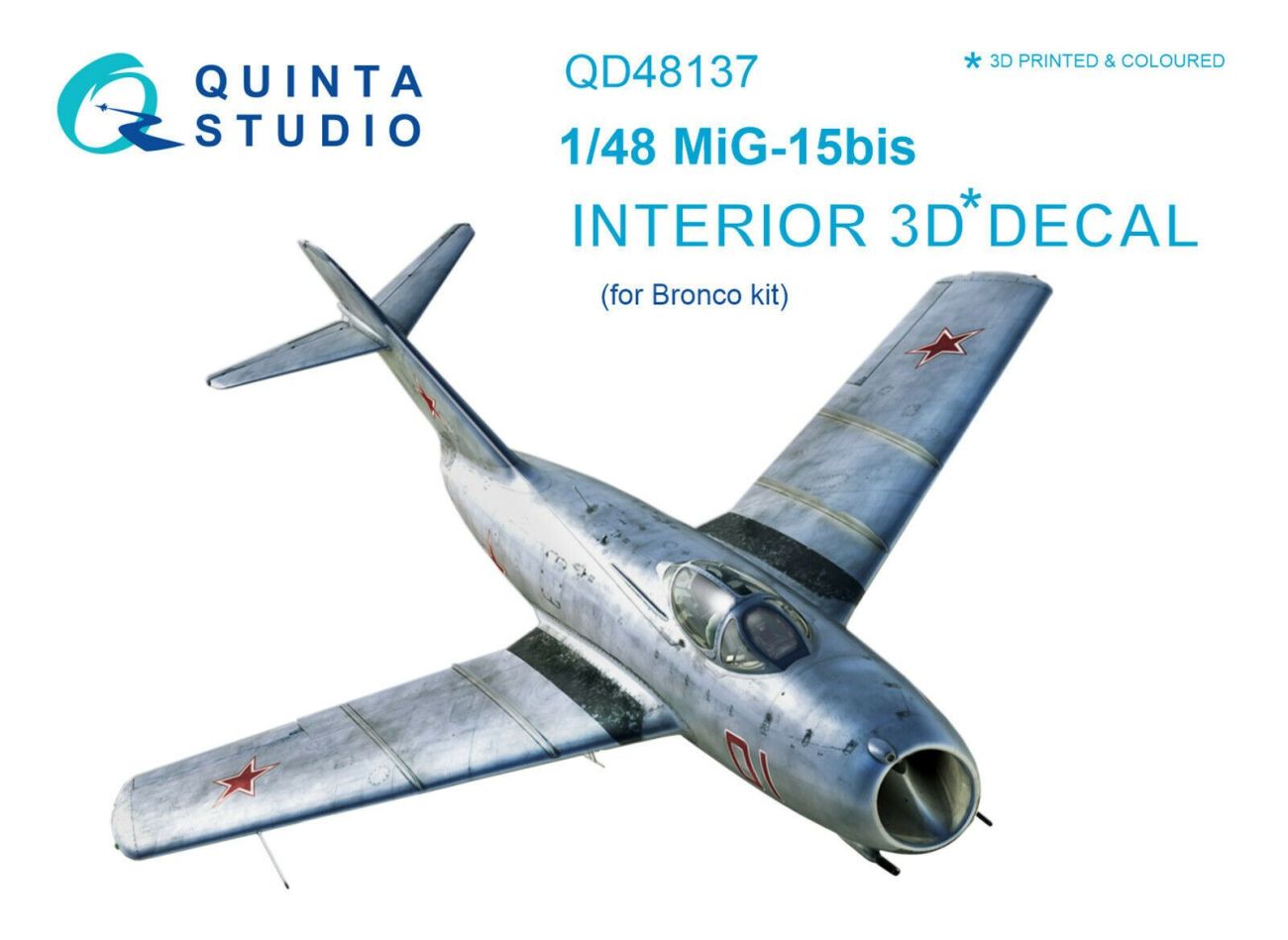 1:48 Mig-15bis interior 3d decals (for Bronco kit)