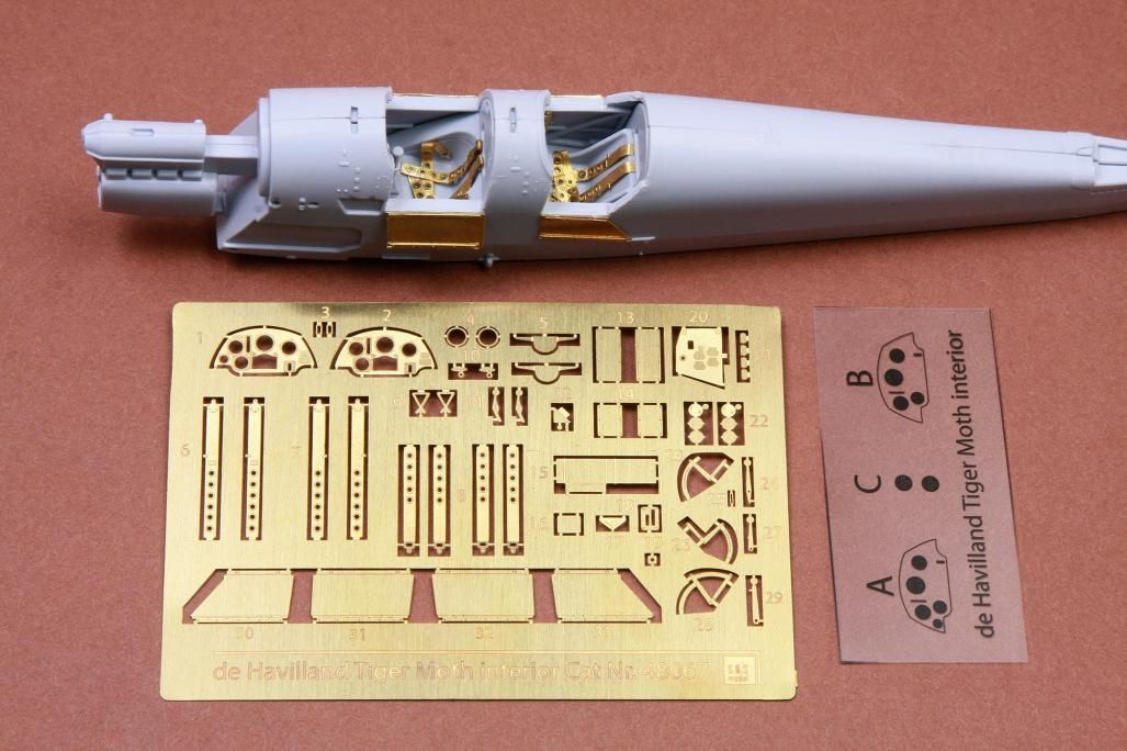 1:48 De Havilland DH-82A Tiger Moth cockpit set for Airfix kit