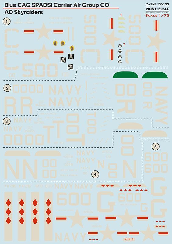 1:72 Blue CAG SPADS. Carrier Air Group CO AD Skyraiders