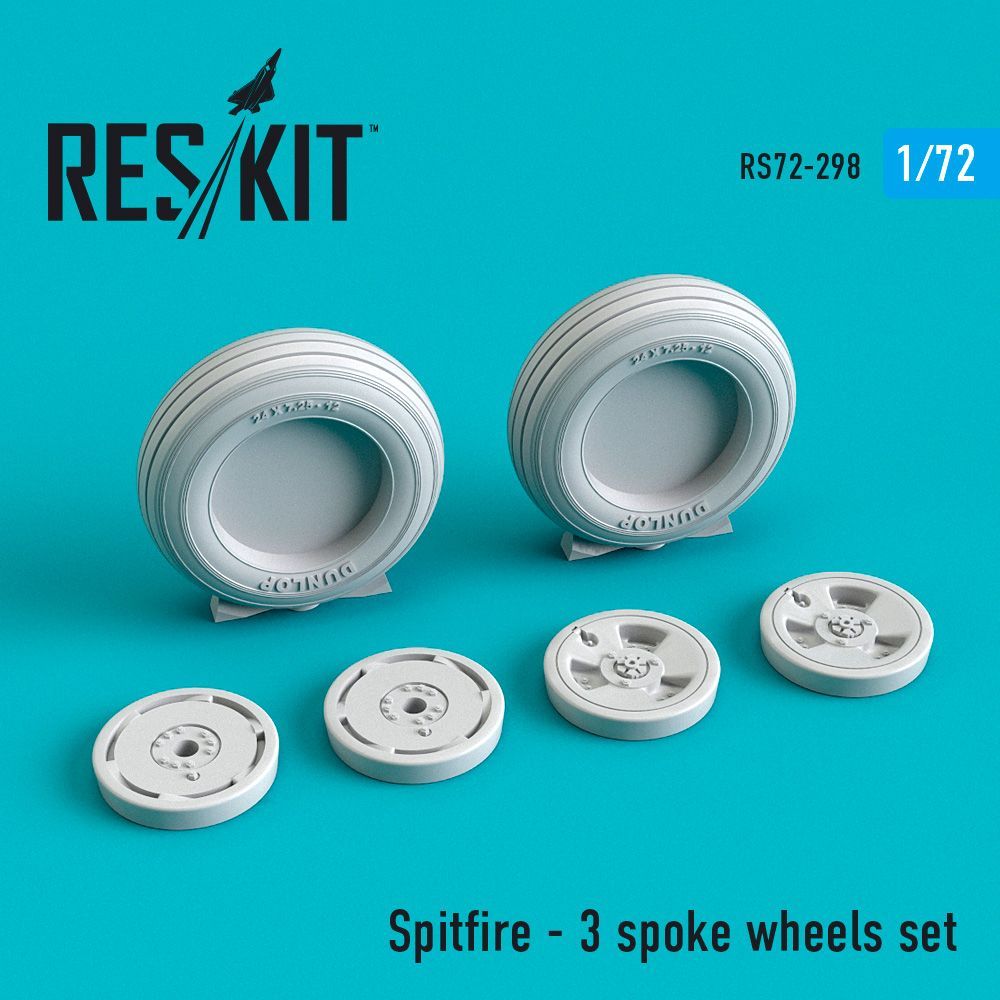 1:72 Supermarine Spitfire - 3 spoke wheels set