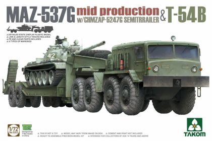 1:72 MAZ-537G mid production with CHMZAP-5247G Semitrailer & T-54B
