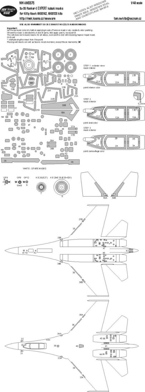 1:48 Mask Su-35 Flanker-E EXPERT (KITTYH)