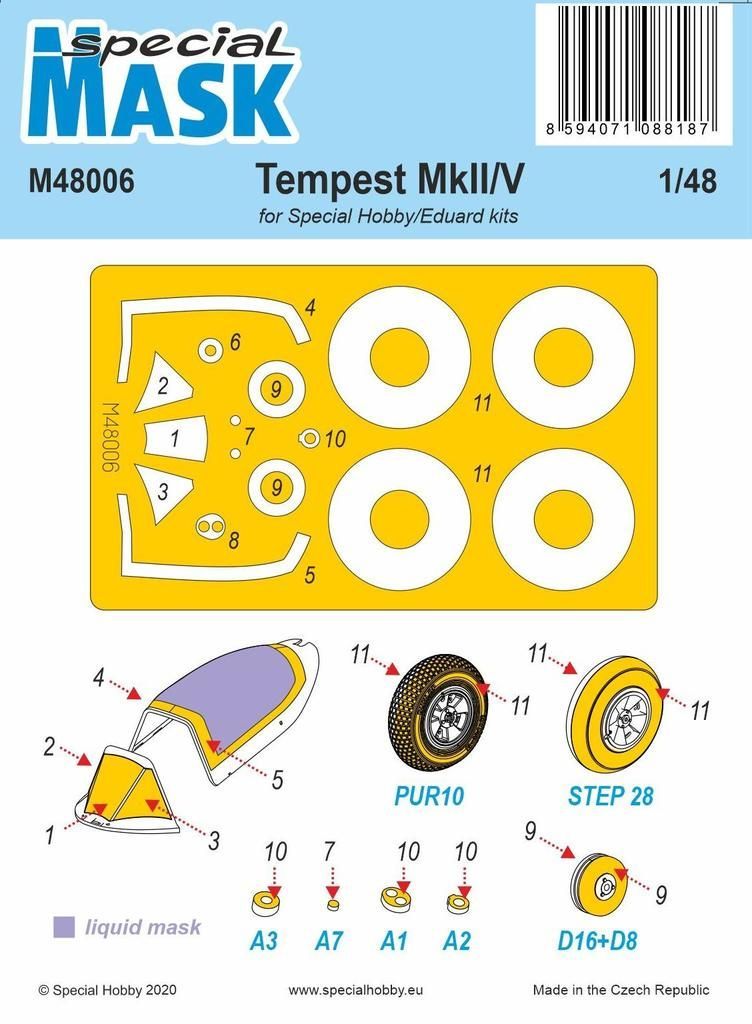 1:48 Tempest Mk.II/V Mask