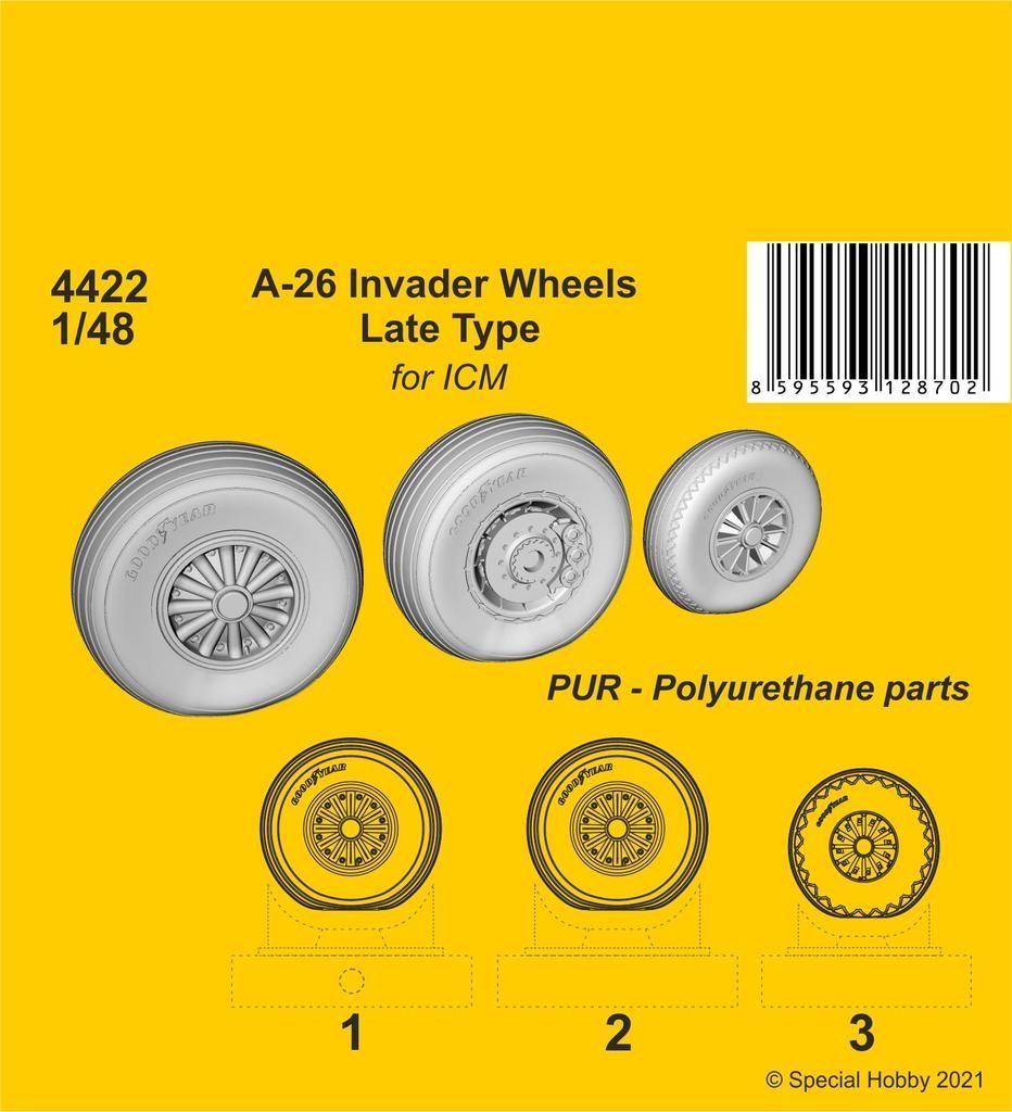 1:48 A-26 Invader Wheels Late Type / for ICM kit