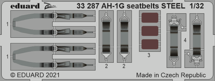 1:32 Bell AH-1G Cobra seatbelts STEEL
