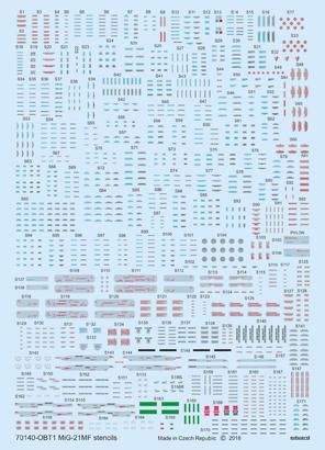 1:72 MiG-21MF stencils