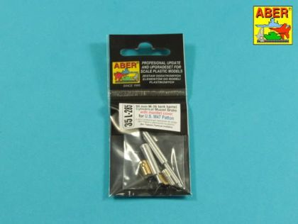 1:35 90 mm M-36 tank barrel cilindrical muzzle brake with mantlet cover for M47 Patton