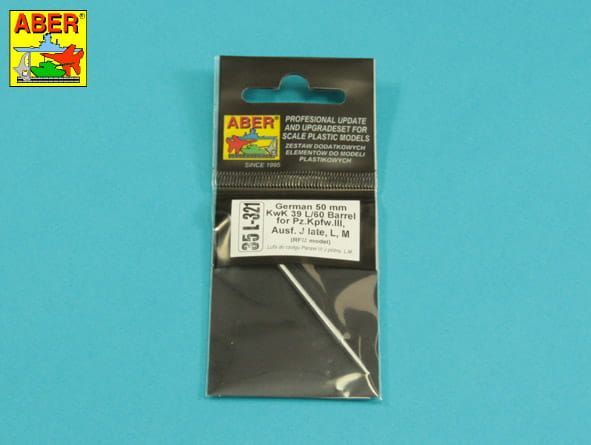 1:35 German 50 mm KwK39L/60 barrel fo Pz.Kpfw.III Ausf.J late, L, M