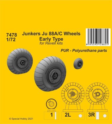1:72 Junkers Ju 88A/C Wheels Early Type (Revell kits)