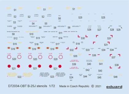 1:72 B-25J stencils