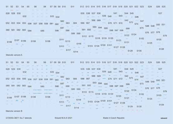 1:72 Su-7 stencils
