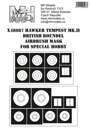 1:48 Hawker Tempest MK.II British Roundel Airbrush Mask For Special Hobby